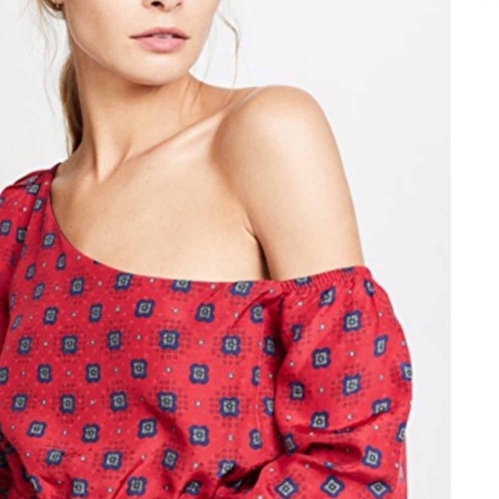 Stone Cold Fox silk  One Shoulder Mini Dress Red in Hefner sz 2